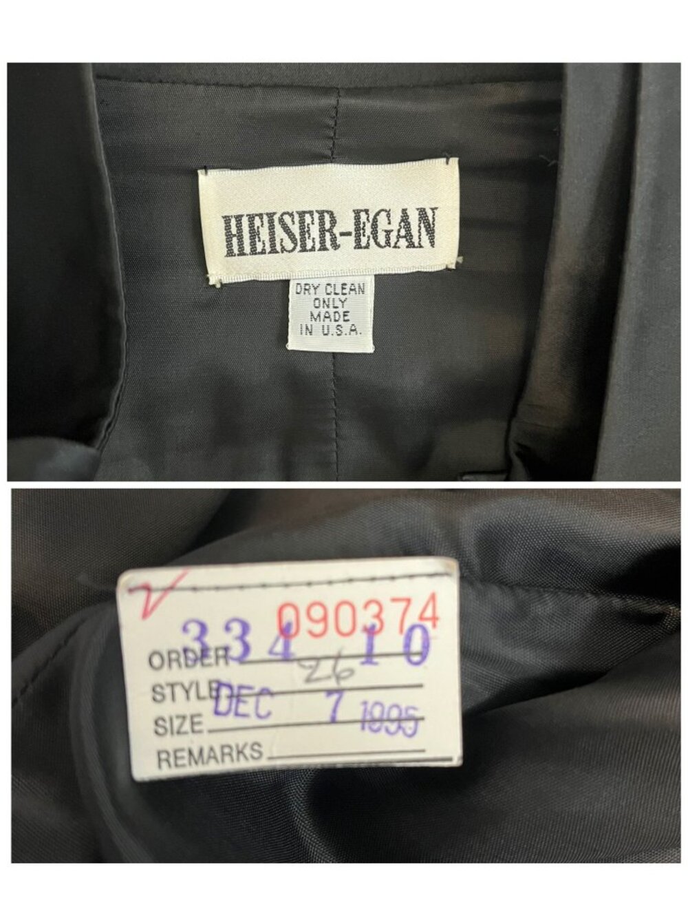 Vintage Heiser-Egan Black Tuxedo Blazer Satin Trim Medium - Picture 8 of 10